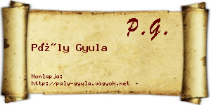 Pály Gyula névjegykártya