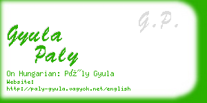 gyula paly business card